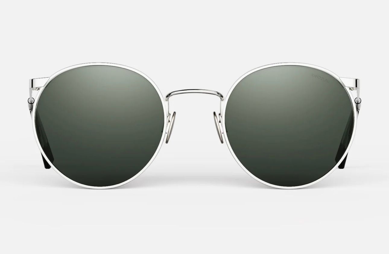 Sun P3043 sunglasses 51mm – 23k White Gold with AGX polarized glass lenses – vintage pilot style