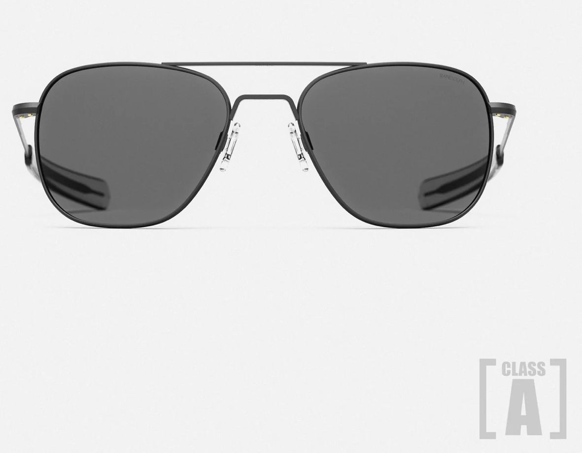 Class A Aviator sunglasses AF414 58mm – Midnight Force with American Gray SkyTec™ glass lenses – non-polarized – pilot style