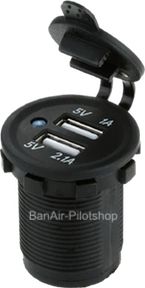 USB Panel Power Adapter aircraft dual USB 6–30V – banairpilotshop.com