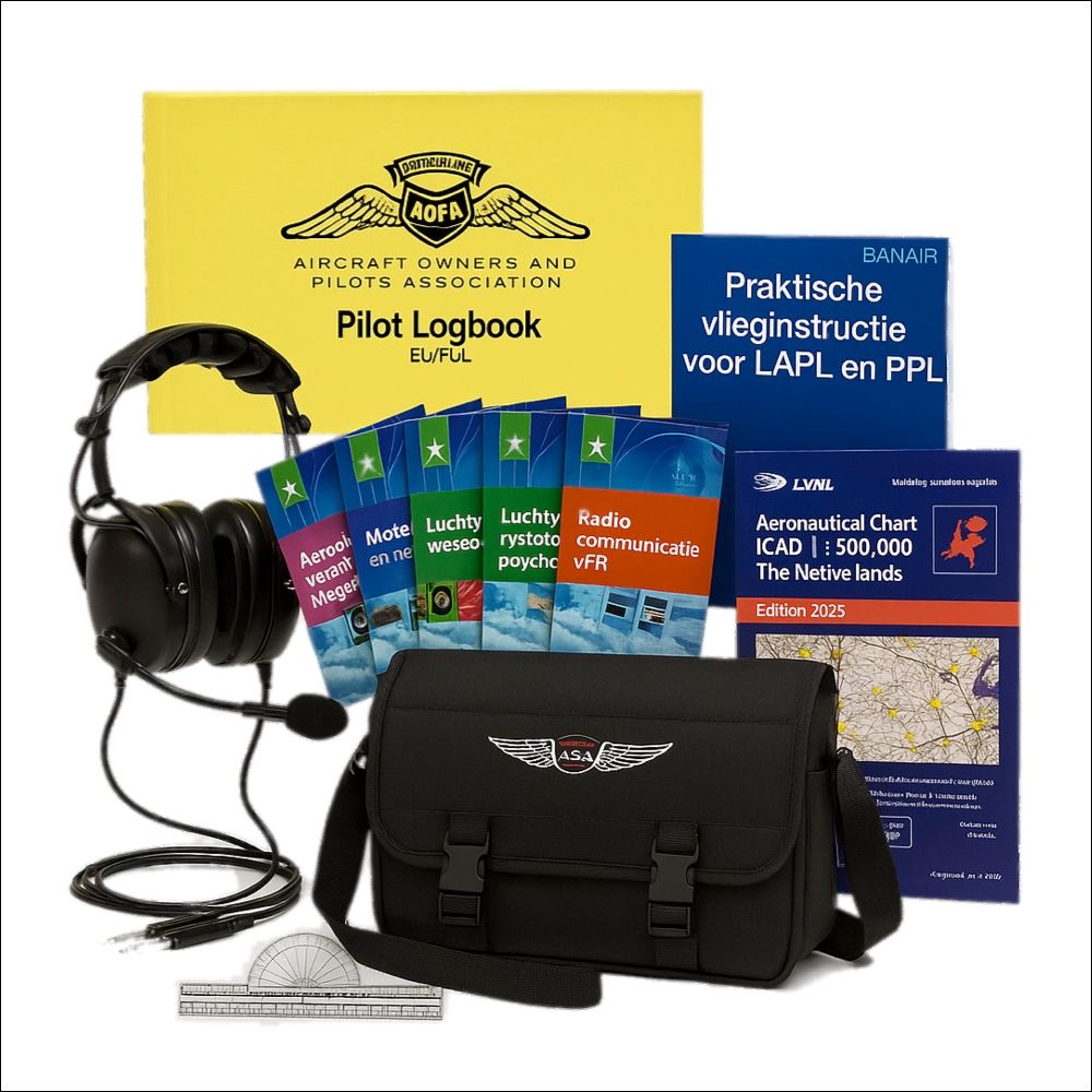 PPL theory &amp; starter set with headset, ASA bag and accessories – BanAir Pilotshop