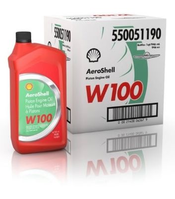 AeroShell Oil W100 SAE 50 aviation oil – box of 6 × 1 Qt