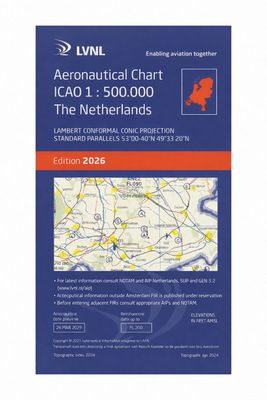 ICAO VFR Chart Netherlands 2026– laminated or non-laminated ICAO VFR Chart Netherlands 2026– laminated or non-laminated