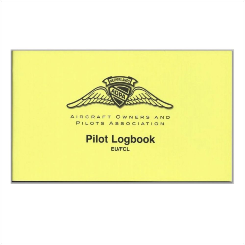 AOPA EU/FCL logbook with yellow cover – compact pilot logbook