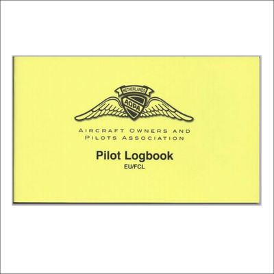 AOPA EU/FCL logbook with yellow cover – compact pilot logbook
