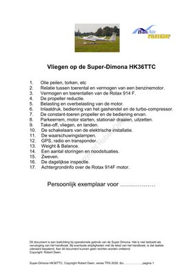Dimona HK36TTC turbo eBook PDF flight training Rotax 914F