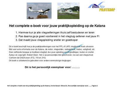 Katana PPL LAPL eBook flight training PDF pilot guide
