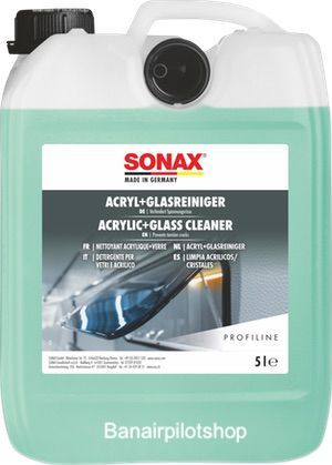 SONAX Acrylic and Glass Cleaner 5 litre for plexiglass, cockpit windows and touchscreens