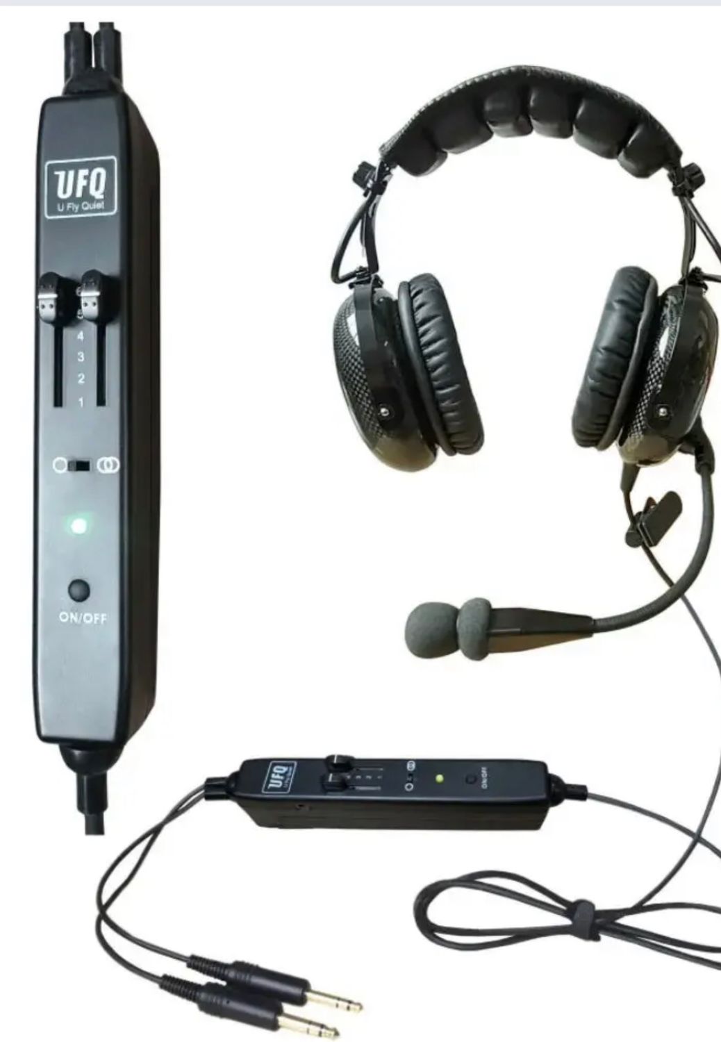 UFQ A38 carbon fiber ANR aviation headset for pilots with active noise reduction