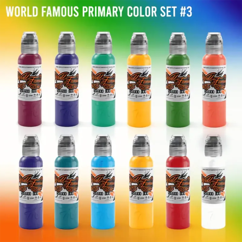 World Famous Tattoo Ink Color Primary Set # 3