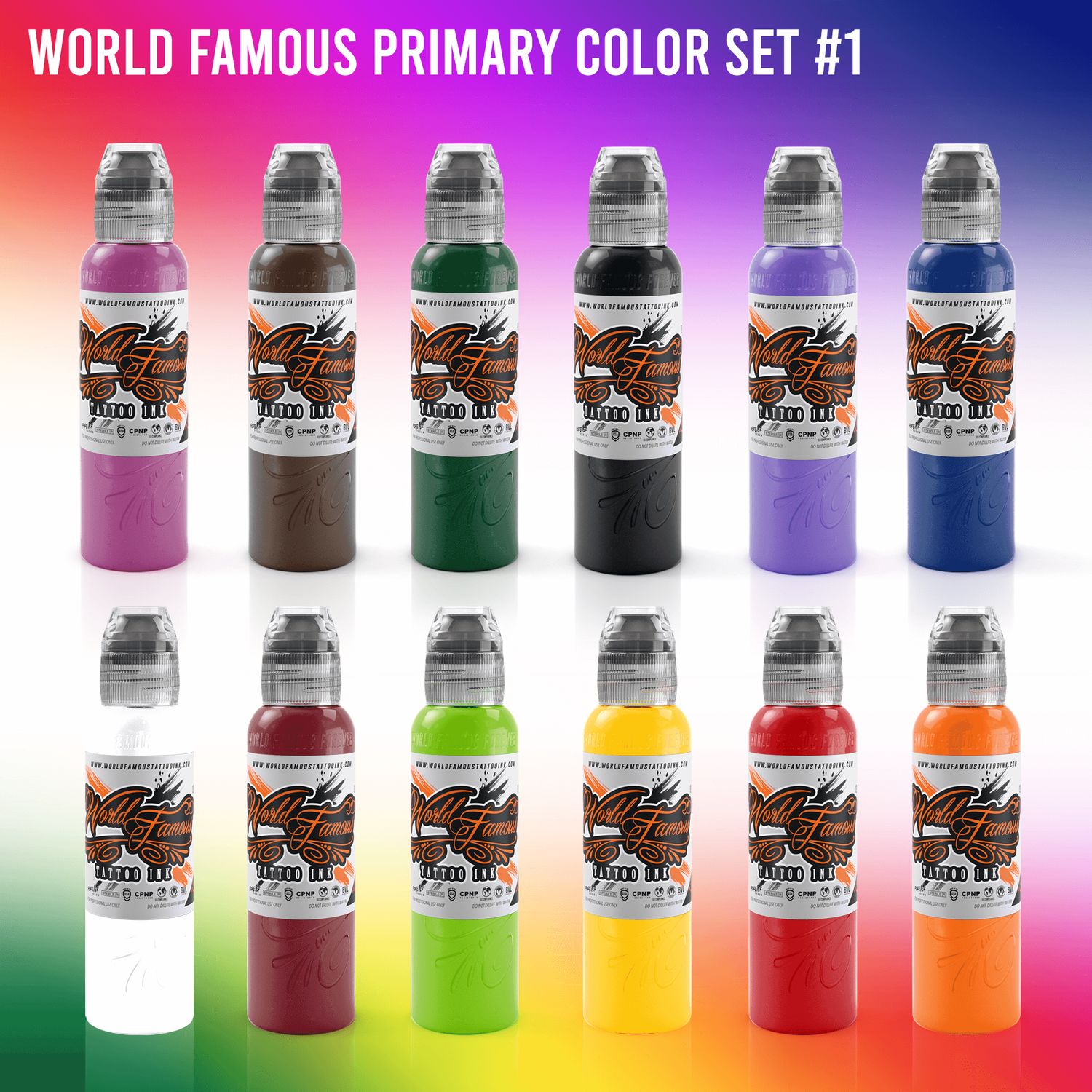 World Famous Tattoo Ink Color Primary Set # 1