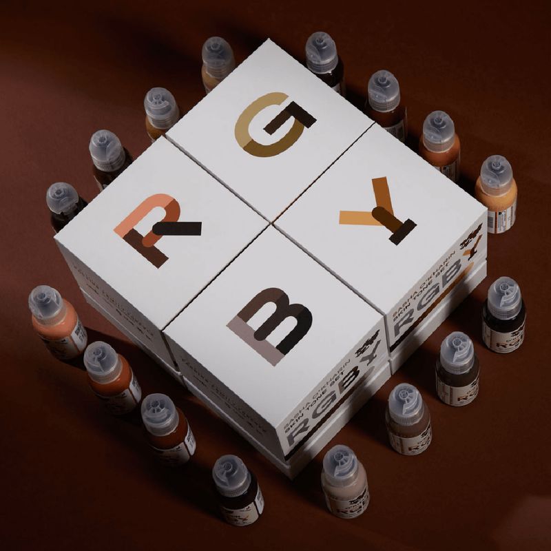 World Famous Tattoo Ink Sacha O'Kharin RGBY Skin Tone Set