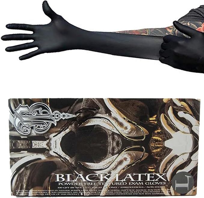 Gloves Latex - 100pcs Black