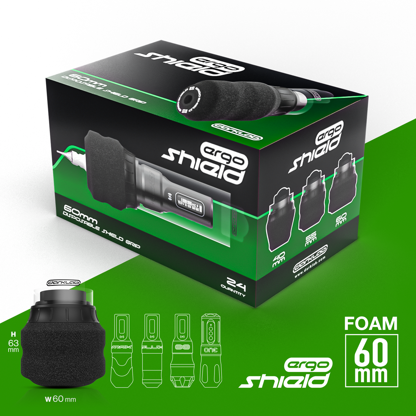 Ergo Shield  Disposable Grip - 24pcs Black