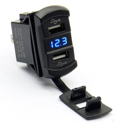 Blue or Red Dual USB Charger Socket Power Outlet