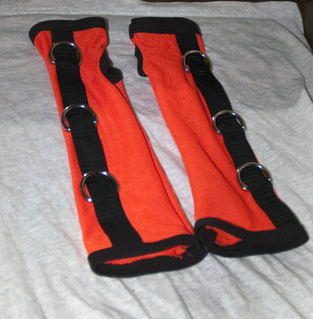 Custom Black & Orange UV Reactive Arm Warmers