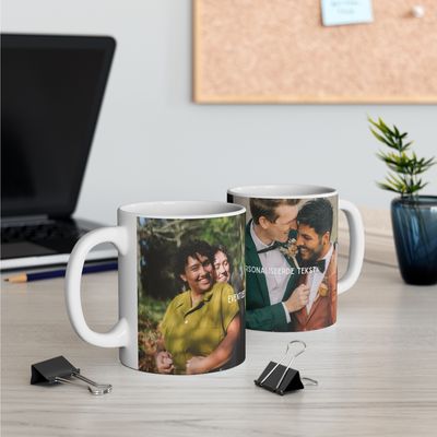 Handgedrukte tas, album met 2 foto's naar keuze