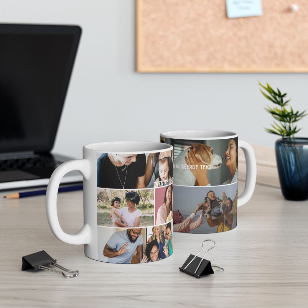 Handgedrukte tas, album met 6 foto's naar keuze