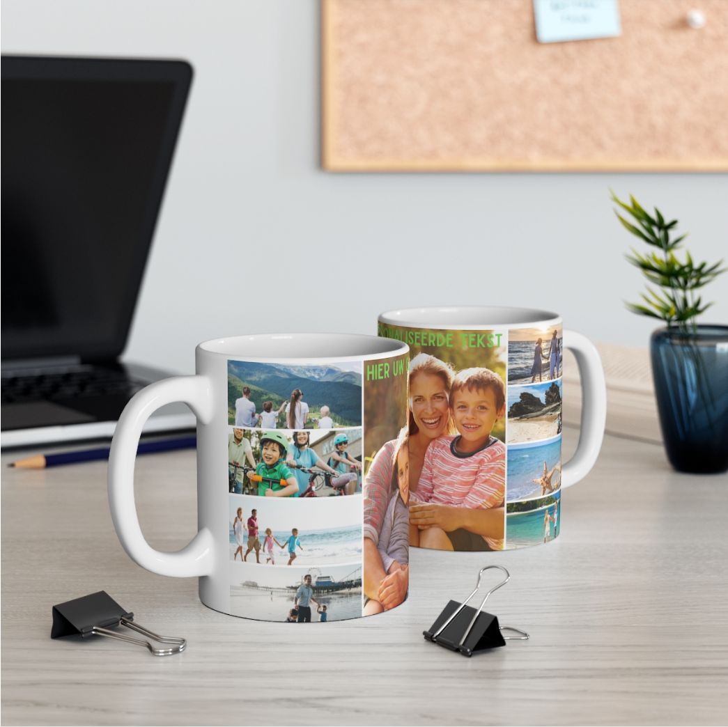 Handgedrukte tas, album met 9 foto's naar keuze