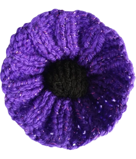 HP - Traditional Handmade Purple Poppy With Pin Fastener
