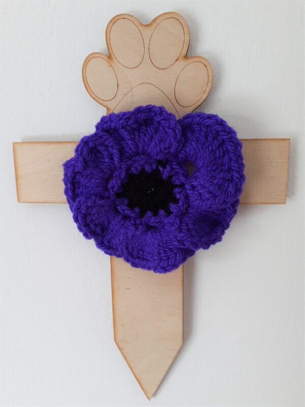 XR - Purple Poppy Animal Remembrance Cross