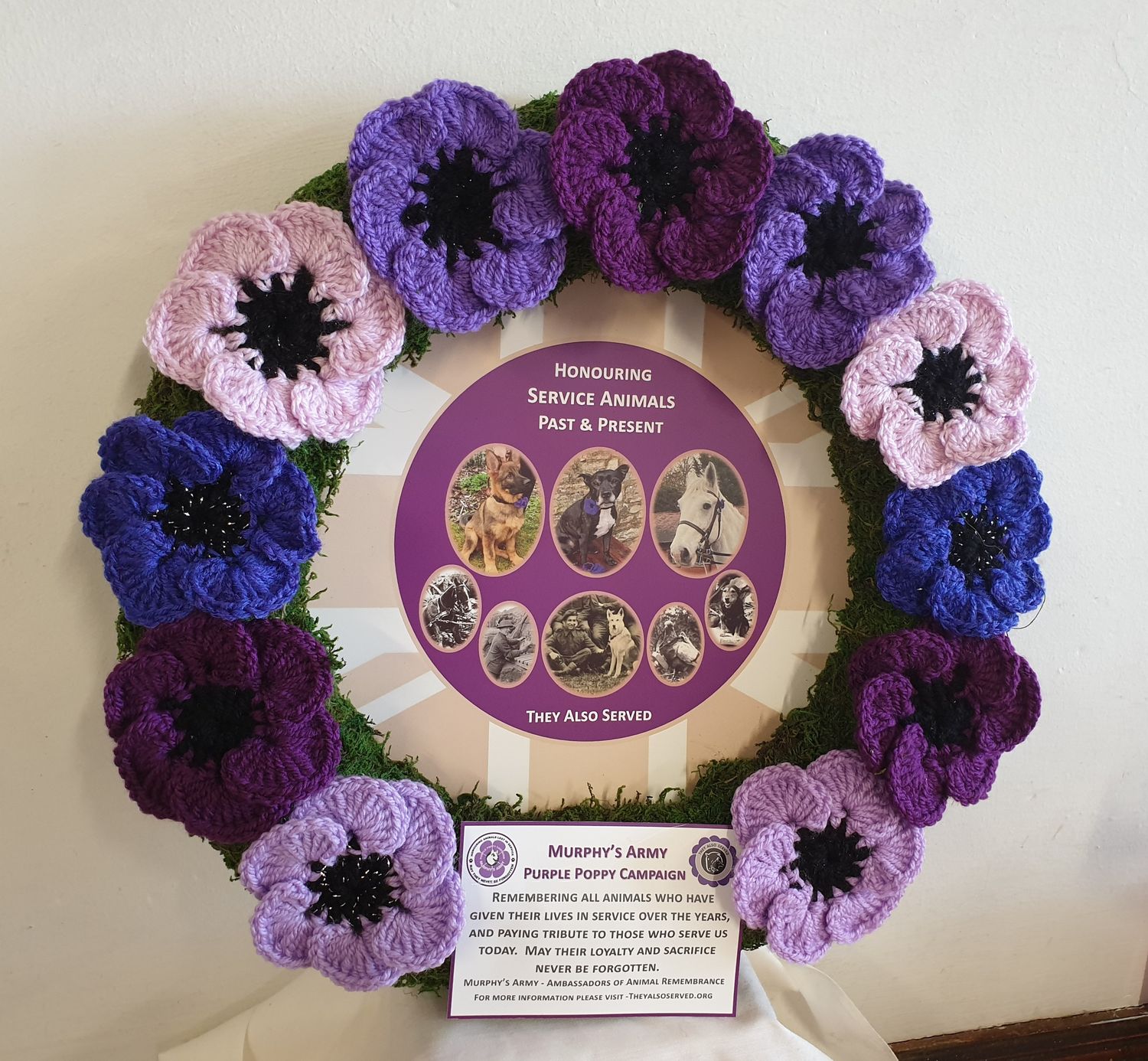 WR - Purple Poppy Animal Remembrance Wreath