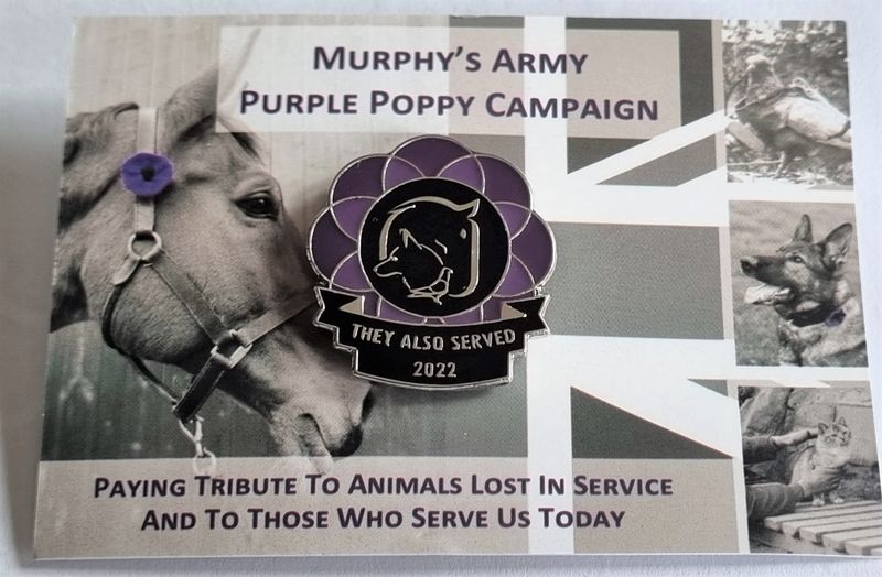 2022 Purple Poppy Animal Remembrance Pin Badge