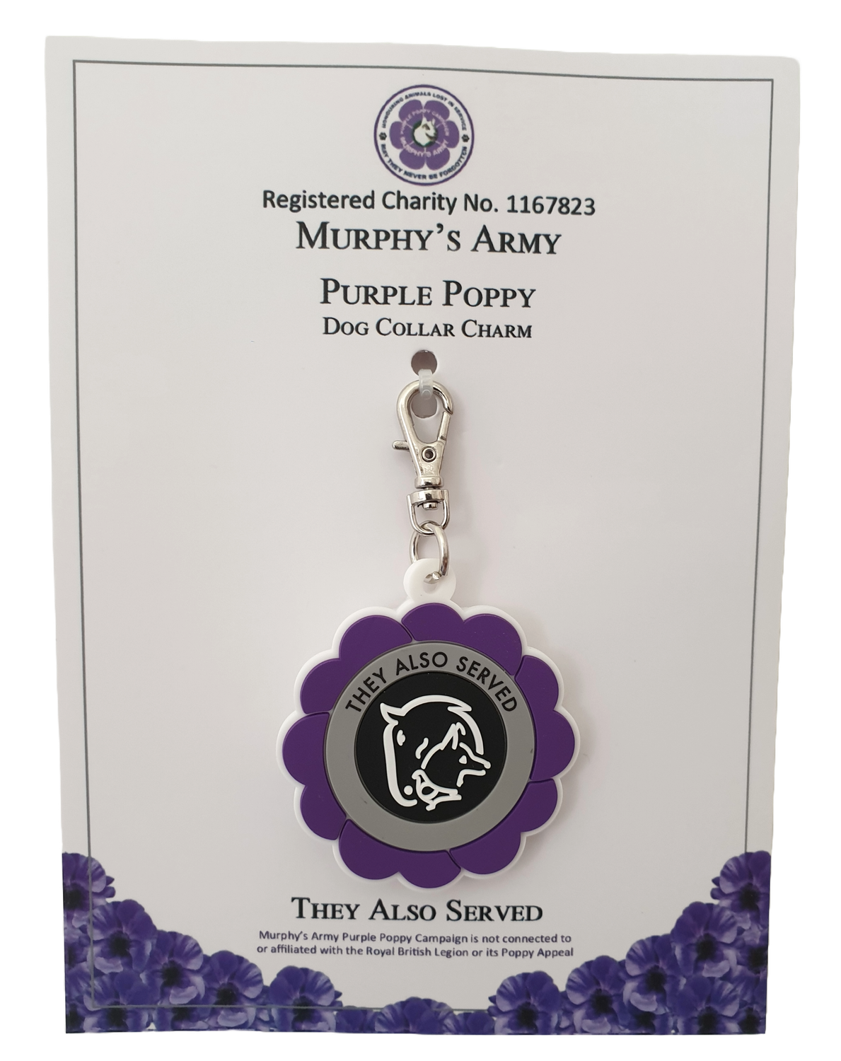 DC - Purple Poppy Dog Charm/Zip Pull /Keyring Charm