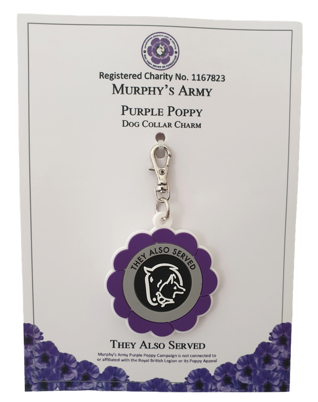 DC - Purple Poppy Dog Charm/Zip Pull /Keyring Charm