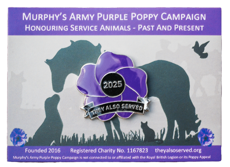 2025 Purple Poppy Animal Remembrance Pin Badge