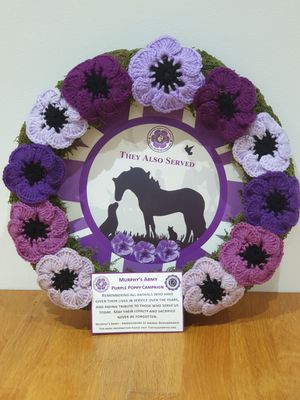 WR - Purple Poppy Animal Remembrance Wreath