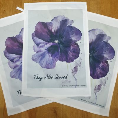 Purple Poppy Tea Towels/Kitchen Towels/Hand Towels - Slightly Imperfect
