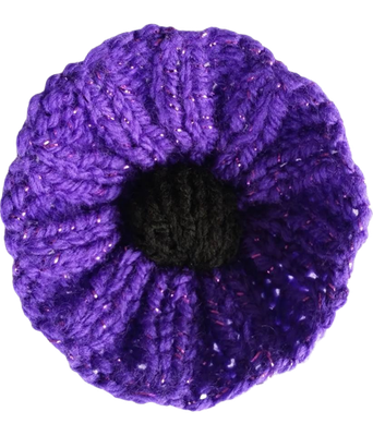HP - Traditional Handmade Purple Poppy With Pin Fastener HP - Traditional Handmade Purple Poppy With Pin Fastener