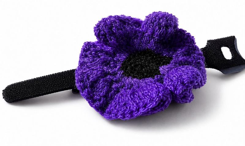 Murphy’s Army Handmade Purple Poppy for Animals – with Velcro Fastener 💜🐾