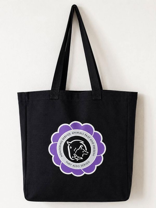 💜 Murphy’s Army Purple Poppy Shopper Bag – Black 💜