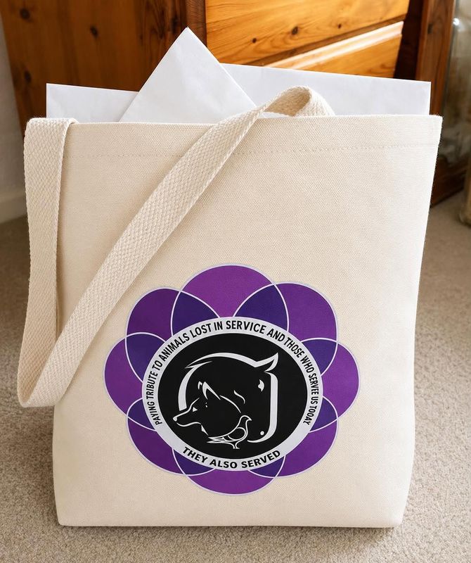 💜 Murphy’s Army Purple Poppy Shopper Bag – Natural 💜