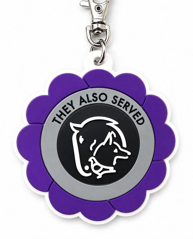 💜 Murphy’s Army Purple Poppy Dog Charm, Zip Pull or Keyring 💜