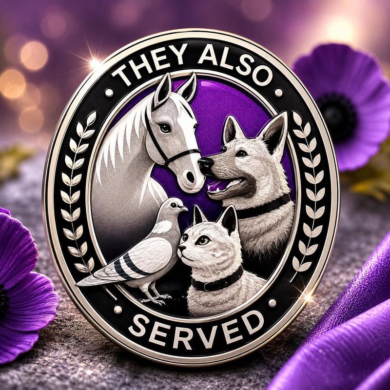 💜 They Also Served Animal Remembrance Pin Badge 💜
