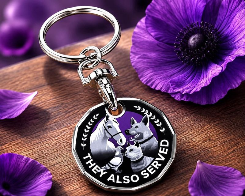 💜 They Also Served Animal Remembrance Trolley Token Keyring 💜