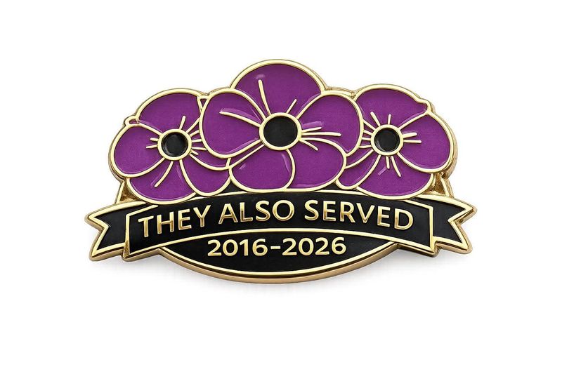 2026 Purple Poppy Animal Remembrance Pin Badge – 10th Anniversary Edition