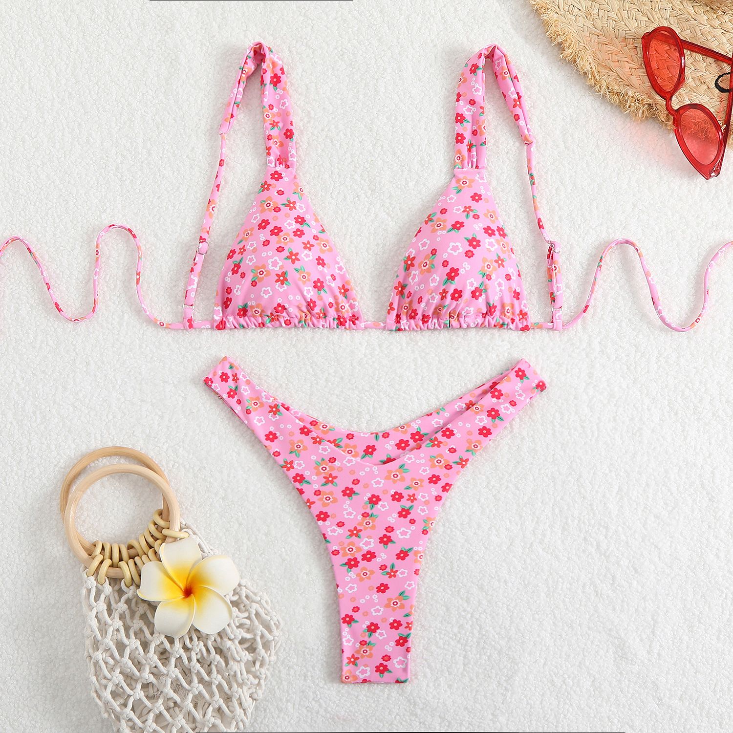 ? Luxie Wild Bloom โ Floral Thong Bikini