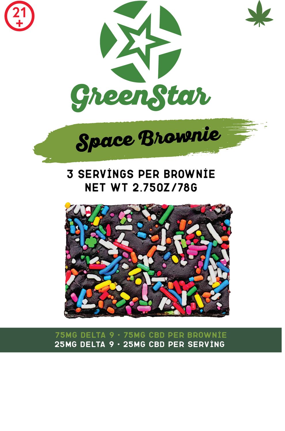Bakery Space Brownie 75mg D9/75mg CBD