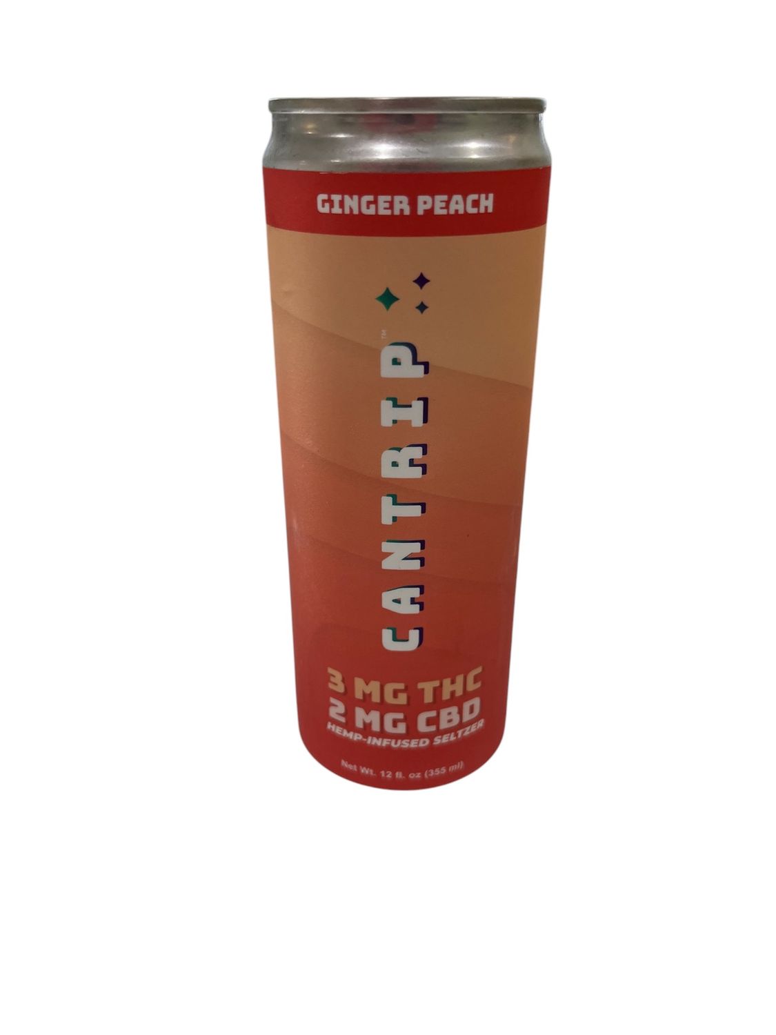 Ginger Peach 3mg THC/2mg CBD Hemp infused seltzer
