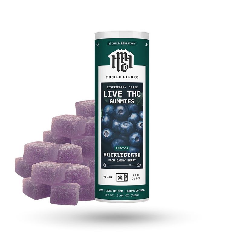 20mg Live THC Gummies 20ct Huckleberry Indica