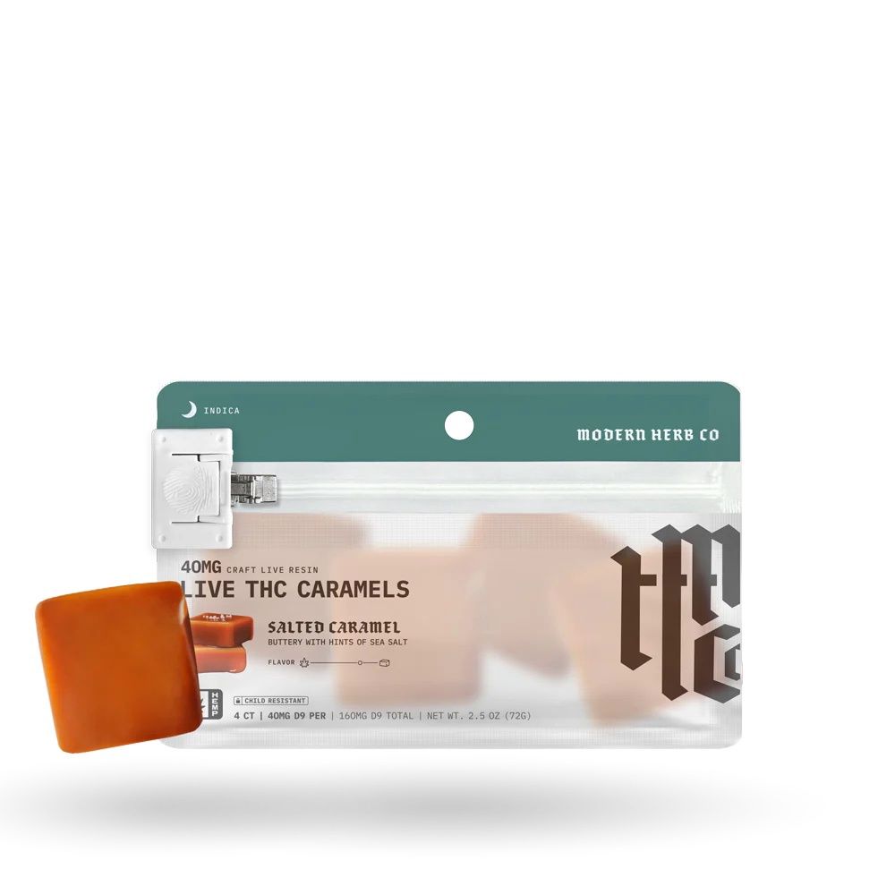 Knockout Live Resin THC Caramels 40mg D9 10mg CBN 4ct Bag