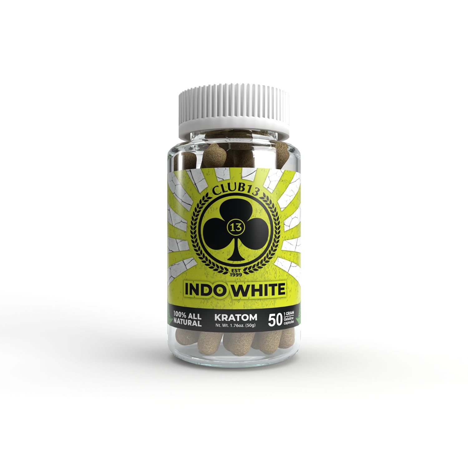 Club 13 Kratom Capsules 50ct - Indo White