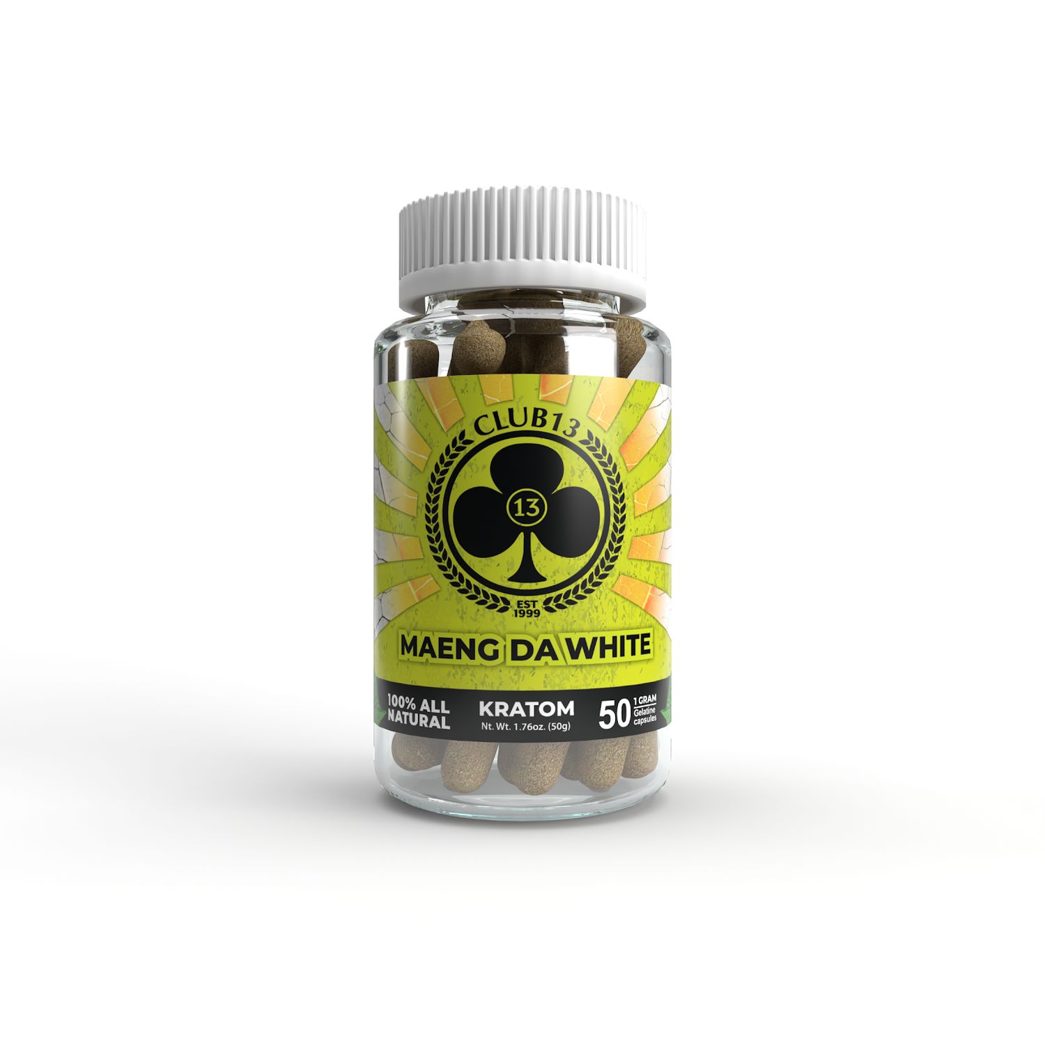 Club 13 Kratom Capsules 50ct - Maeng Da White