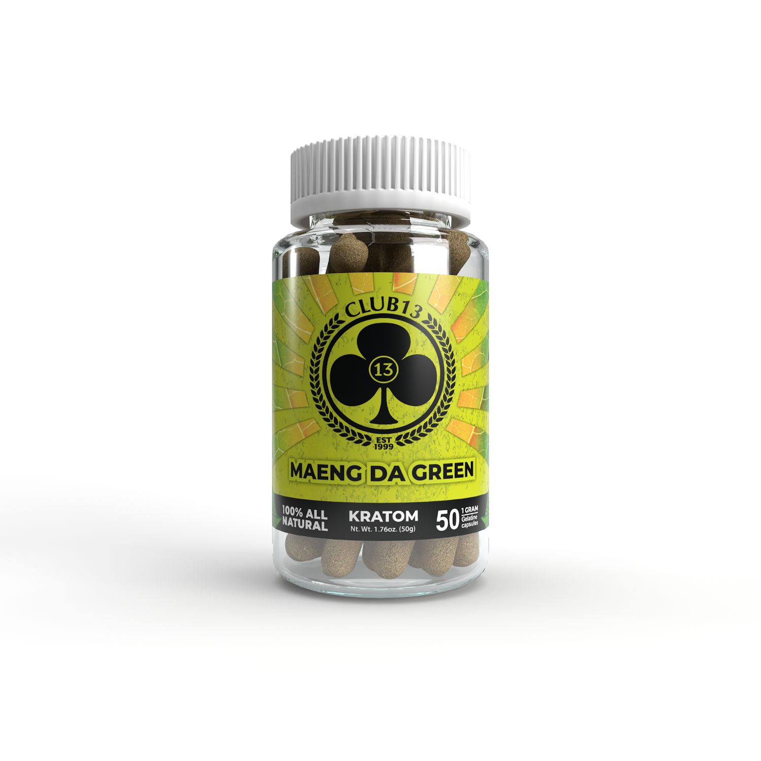 Club 13 Kratom Capsules 50ct - Maeng Da Green