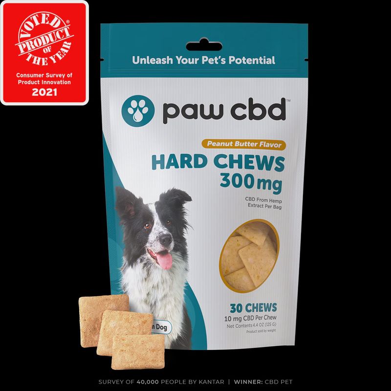 Paw CBD hard chews peanut butter 300mg