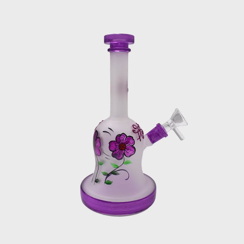 8" frosted flower vase art water pipe