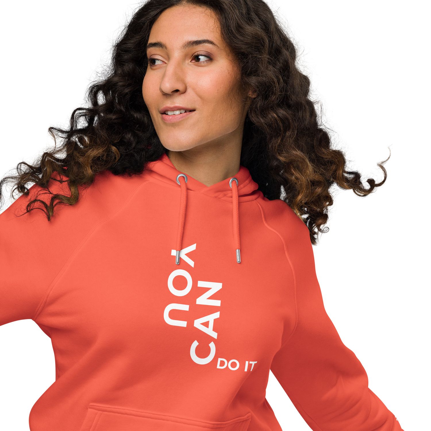 You Can Do It Orange Eco Raglan Hoodie